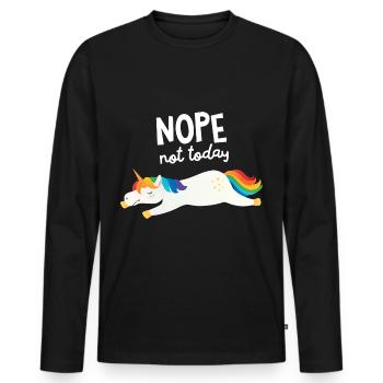 Nope Not Today - Lazy Unicorn - T-shirt manches longues Premium bio Homme - noir - Devant - Nico (187cm)