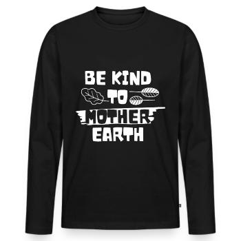 Be Cute To Mother Earth Climate Greenhouse Gas - Men's Premium Organic Long Sleeve Shirt - black - Front - Nico (187cm)