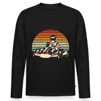 GoKart Vintage Hippodrome Go Kart - T-shirt manches longues Premium bio Homme - noir - Devant - Nico (187cm)
