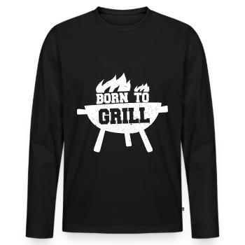 Grill Grillen - Männer Premium Bio Langarmshirt - Schwarz - Vorne - Nico (187cm)