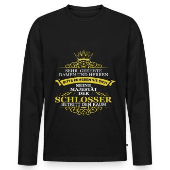 Schlosser majesty excellence say idée cadeau - T-shirt manches longues Premium bio Homme - noir - Devant - Nico (187cm)