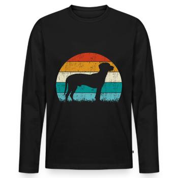 BGS Hund Retro Vintage - Männer Premium Bio Langarmshirt - Schwarz - Vorne - Nico (187cm)