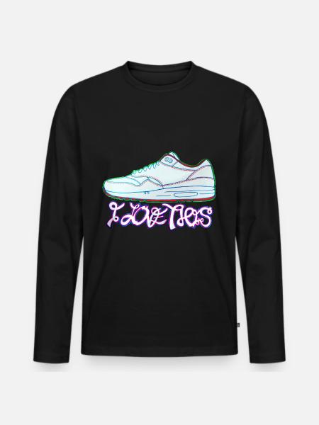 Airmax Sneaker Turnschuhe - Männer Premium Bio Langarmshirt - Schwarz