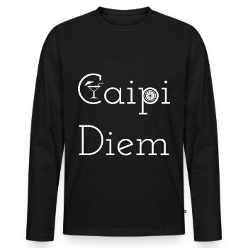 Caipi-Diem Caipirinha Cocktail - Männer Premium Bio Langarmshirt - Schwarz - Vorne - Nico (187cm)