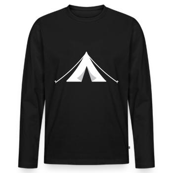 Camping Camping Camping Camping Camping Camping Camping Vacances - T-shirt manches longues Premium bio Homme - noir - Devant - Nico (187cm)