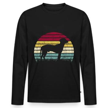 BGS Hund Retro Vintage - Männer Premium Bio Langarmshirt - Schwarz - Vorne - Nico (187cm)