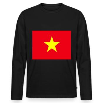 Pavillon du Viêt Nam (vn) - T-shirt manches longues Premium bio Homme - noir - Devant - Nico (187cm)