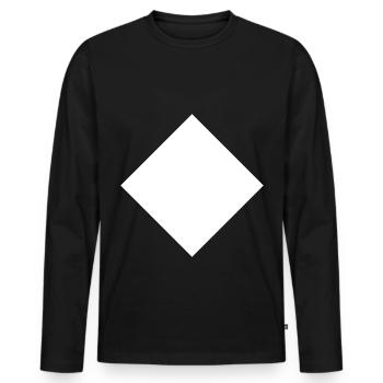 Rectangle cadeau, géométrie surface carré blanc - T-shirt manches longues Premium bio Homme - noir - Devant - Nico (187cm)