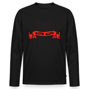 ALERTA ALERTA - Männer Premium Bio Langarmshirt - Schwarz - Vorne - Nico (187cm)