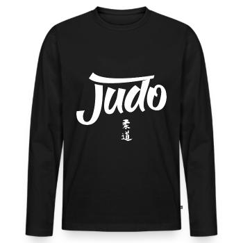 Judo japonais arts martiaux Judoka Ceinture - T-shirt manches longues Premium bio Homme - noir - Devant - Nico (187cm)