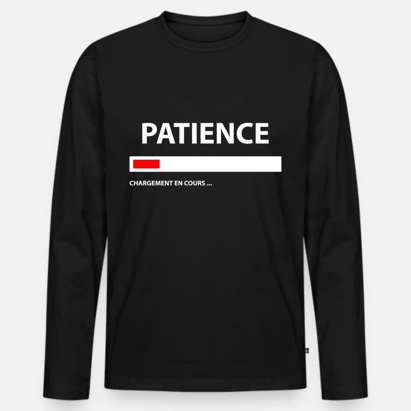 Loading Patience - Männer Premium Bio Langarmshirt - Schwarz