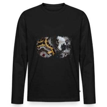 Automatik Uhrwerk - Männer Premium Bio Langarmshirt - Schwarz - Vorne - Nico (187cm)