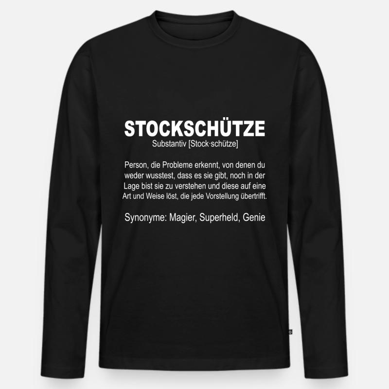 Stockschütze Definition Eisstock Stockschießen - Männer Premium Bio Langarmshirt - Schwarz