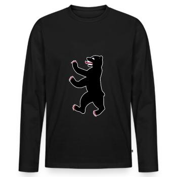 Berlin bear capital Germany gift - Men's Premium Organic Long Sleeve Shirt - black - Front - Nico (187cm)