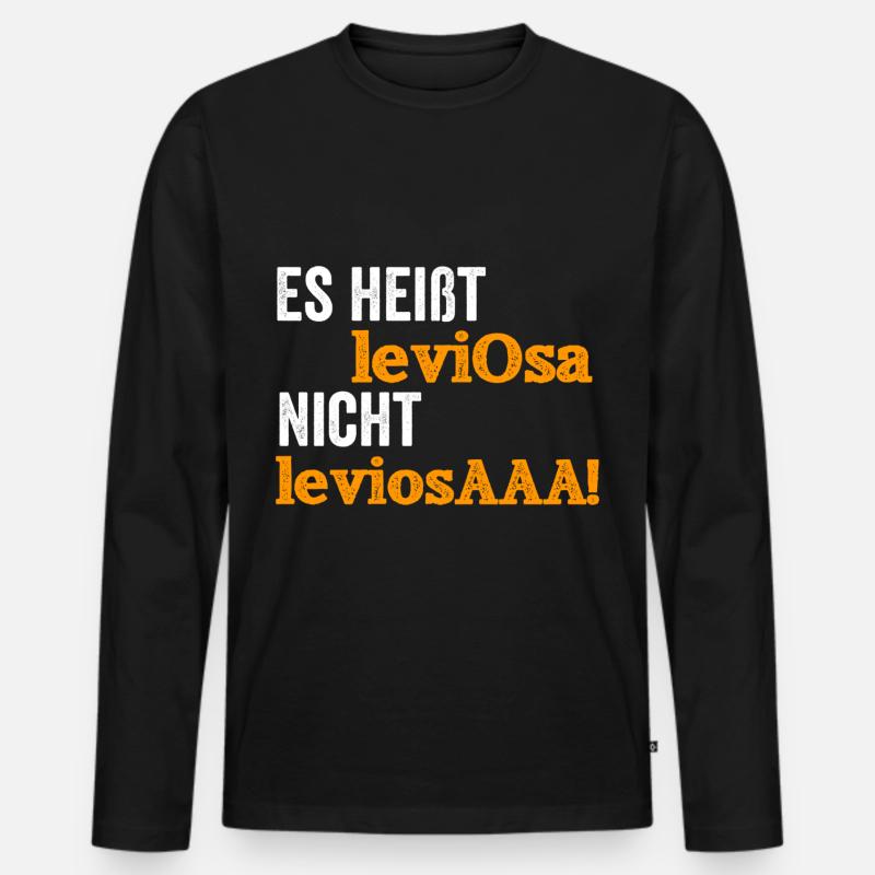 Es heißt leviOsa .. nicht leviosAAA - Männer Premium Bio Langarmshirt - Schwarz