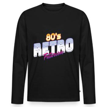 80's Rétro Vintage Disco 80 cadeau - T-shirt manches longues Premium bio Homme - noir - Devant - Nico (187cm)