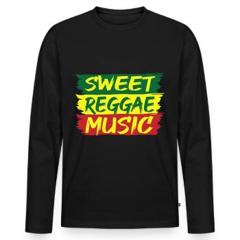 Sweet Reggae - T-shirt manches longues Premium bio Homme - noir - Devant - Nico (187cm)
