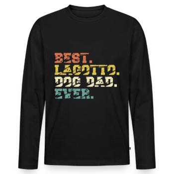 Lagotto Romagnolo Best Dog Dad Ever - Men's Premium Organic Long Sleeve Shirt - black - Front - Nico (187cm)