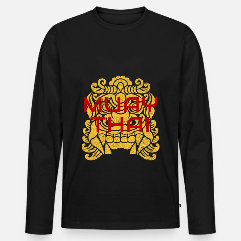 Muay Thai - Männer Premium Bio Langarmshirt - Schwarz