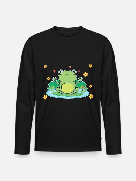 frog - Men's Premium Organic Long Sleeve Shirt - black