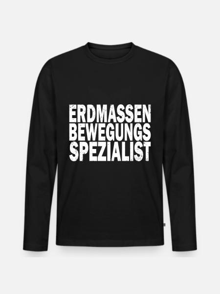 Bagger Baggerfahrer Baggerwagen - Männer Premium Bio Langarmshirt - Schwarz