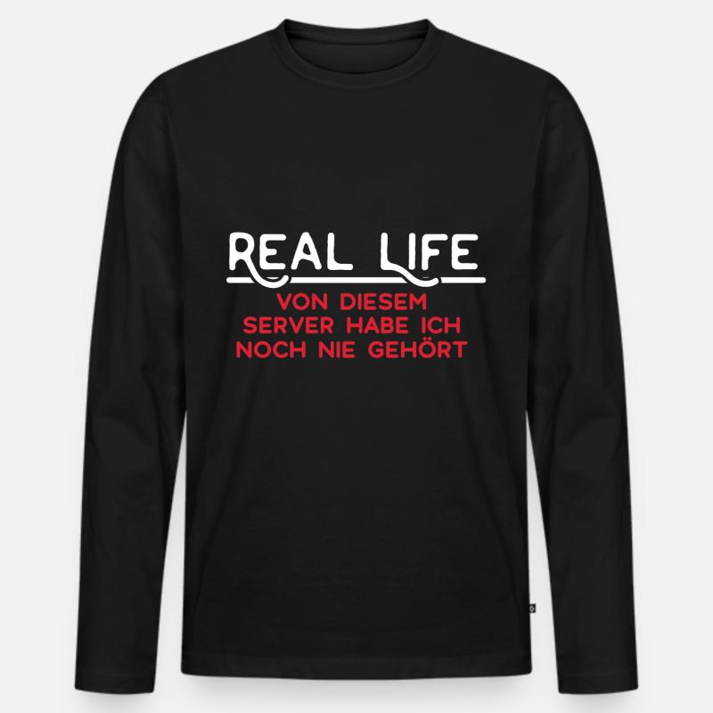 Real Life - Männer Premium Bio Langarmshirt - Schwarz