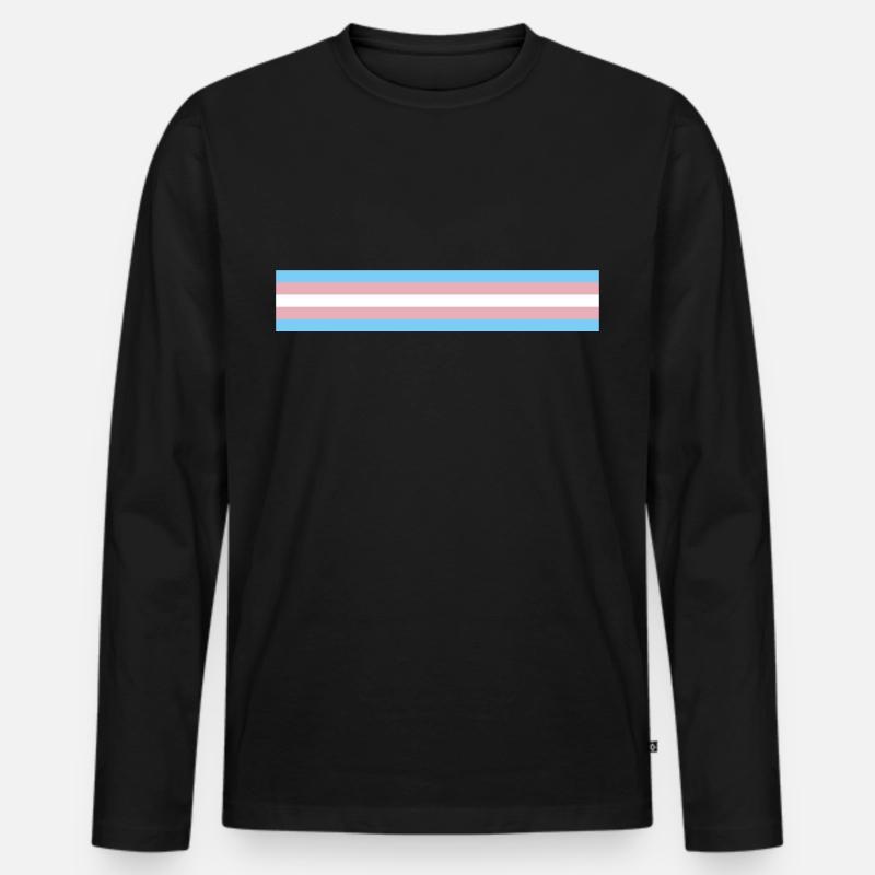 Transgender Pride Flag - Männer Premium Bio Langarmshirt - Schwarz
