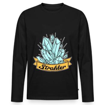 Coup de projecteur sur la géologie, cadeau de minéraux - T-shirt manches longues Premium bio Homme - noir - Devant - Nico (187cm)