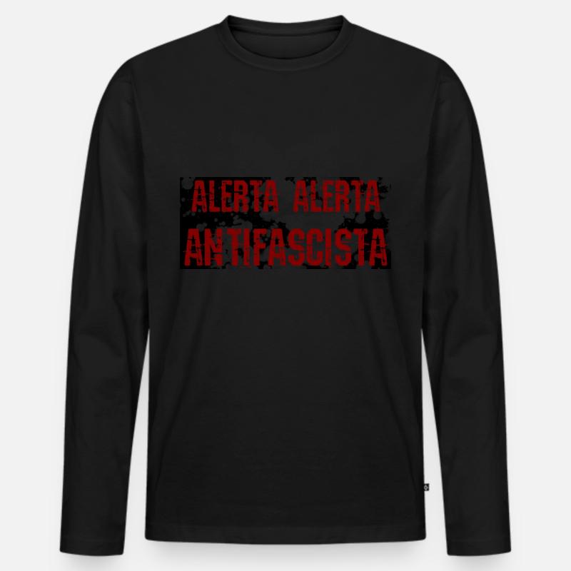 alerta FIXED2rr3ddederr - Männer Premium Bio Langarmshirt - Schwarz