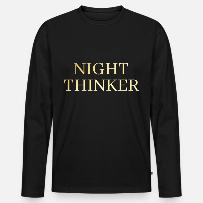 Night Thinker - Männer Premium Bio Langarmshirt - Schwarz