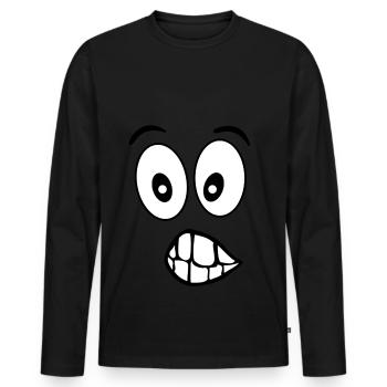 Stupid face - Men's Premium Organic Long Sleeve Shirt - black - Front - Nico (187cm)