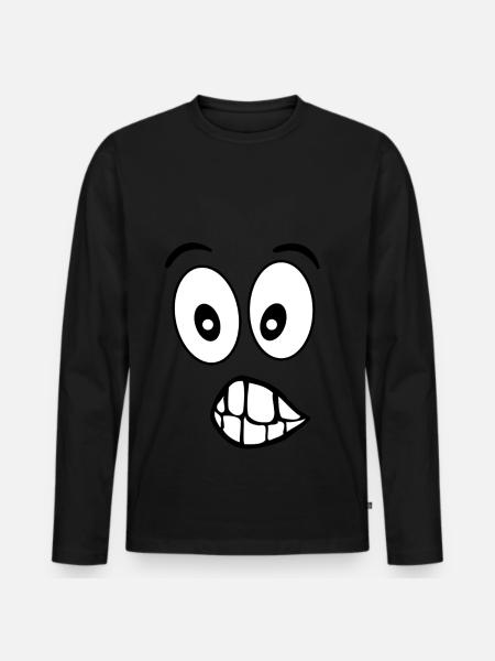 Stupid face - Men's Premium Organic Long Sleeve Shirt - black