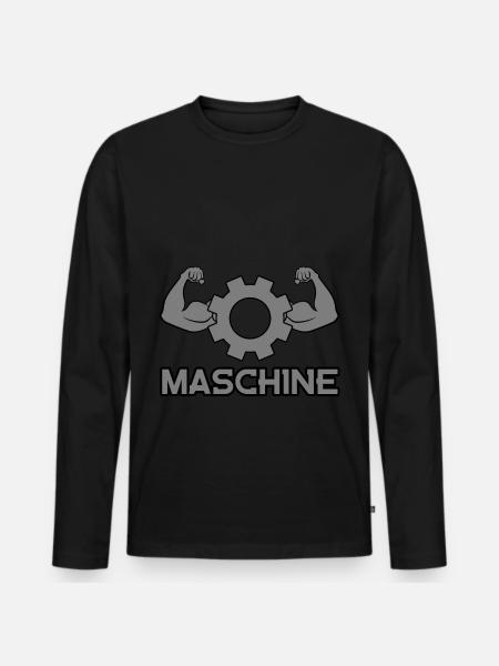 MACHINE - Men's Premium Organic Long Sleeve Shirt - black