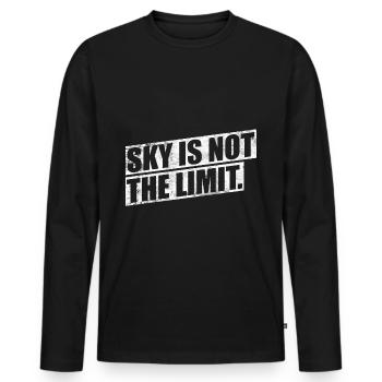 Le ciel n'est pas la limite - T-shirt manches longues Premium bio Homme - noir - Devant - Nico (187cm)