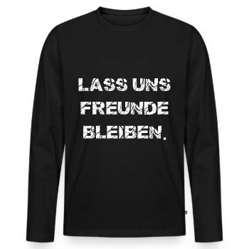 Lass Uns Freunde Bleiben - Männer Premium Bio Langarmshirt - Schwarz - Vorne - Nico (187cm)