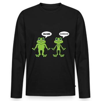 Quark Magerquark - lustige Frosch Grafik - Männer Premium Bio Langarmshirt - Schwarz - Vorne - Nico (187cm)