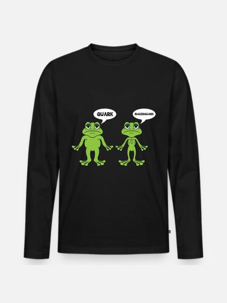 Quark Magerquark - lustige Frosch Grafik - Männer Premium Bio Langarmshirt - Schwarz