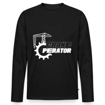 Crane operator Crane crane crane crane - Men's Premium Organic Long Sleeve Shirt - black - Front - Nico (187cm)