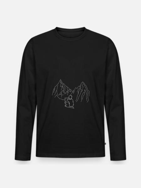 Mann mit Hund Hundeliebe Geschenkidee - Männer Premium Bio Langarmshirt - Schwarz