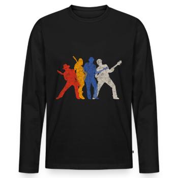 Bester Bassist Bass Gitarre e-Bass Rock Geschenk - Männer Premium Bio Langarmshirt - Schwarz - Vorne - Nico (187cm)