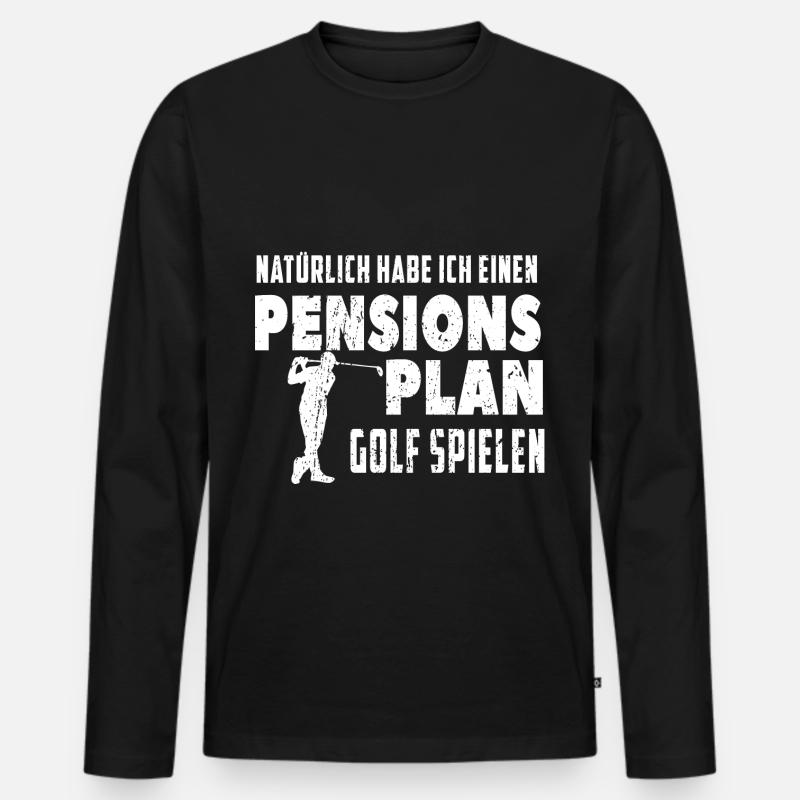 Pension Golf - Männer Premium Bio Langarmshirt - Schwarz
