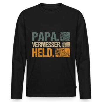 Vermesser Geometer Papa Held Geschenkidee - Männer Premium Bio Langarmshirt - Schwarz - Vorne - Nico (187cm)