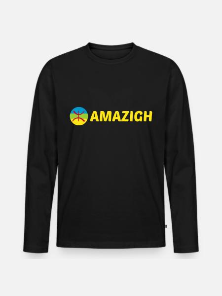Amazigh und Flagge - Männer Premium Bio Langarmshirt - Schwarz