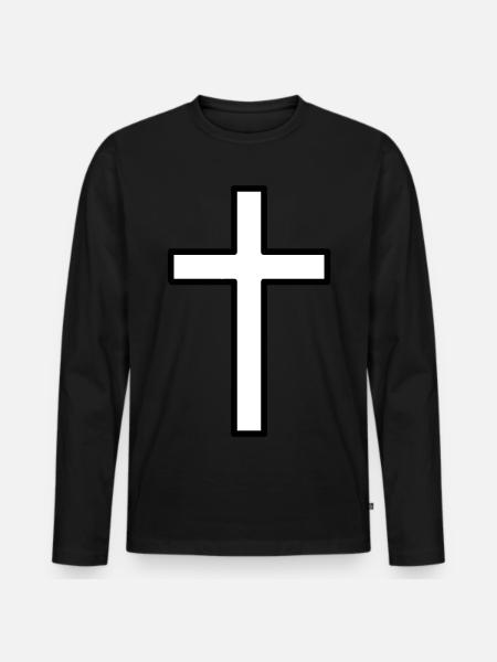 simple chic cross - Men's Premium Organic Long Sleeve Shirt - black