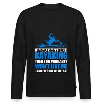 Kayak - Männer Premium Bio Langarmshirt - Schwarz - Vorne - Nico (187cm)