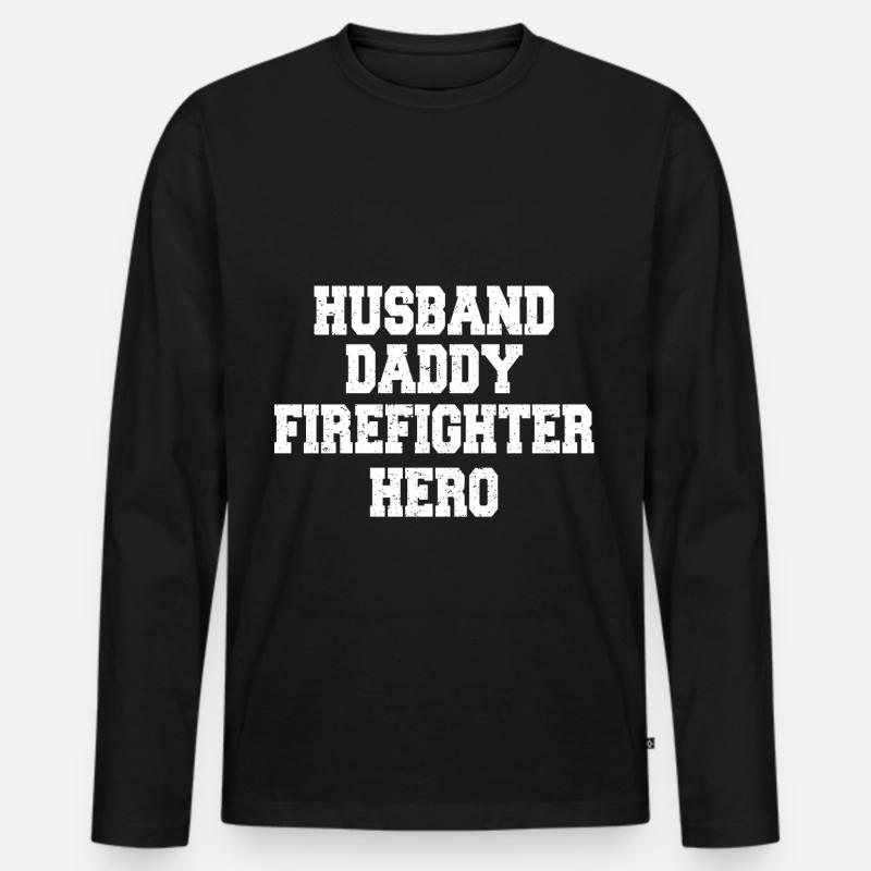 Firefighter - Männer Premium Bio Langarmshirt - Schwarz