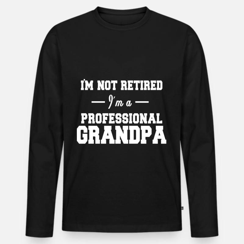Opa - Männer Premium Bio Langarmshirt - Schwarz