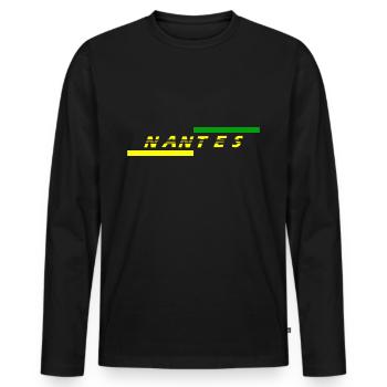 Nantes - Men's Premium Organic Long Sleeve Shirt - black - Front - Nico (187cm)
