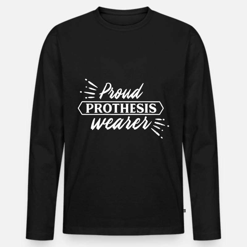 Prothesenträger Prothese Prothesen Bionik - Männer Premium Bio Langarmshirt - Schwarz