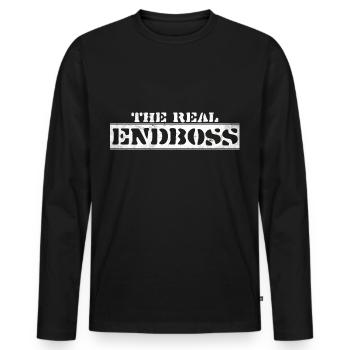 The Real Endboss, Gamer Sport Gaming, ESports, - Männer Premium Bio Langarmshirt - Schwarz - Vorne - Nico (187cm)